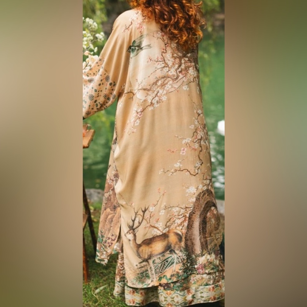 ⭐️Market of Stars⭐️ Fable Opera Fill Length Vintage Art Boho Duster Robe Kimono